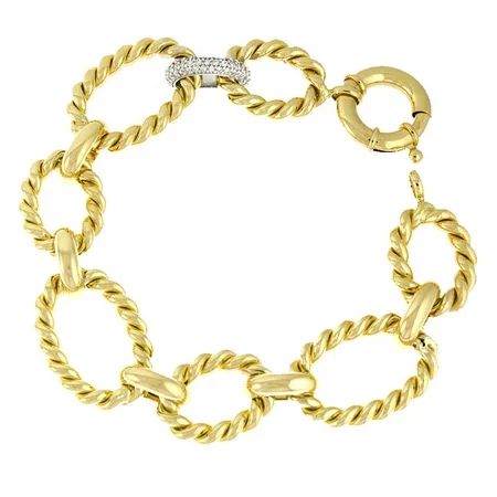 0.46 Ct Diamonds 14k Yellow Gold High Polish Twist Mixed Link Chain Bracelet - 8 | Walmart (US)
