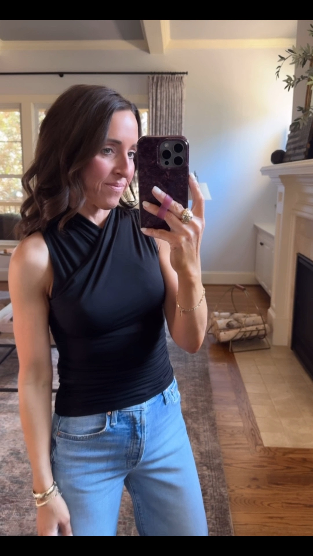 Crossover high neck tank. Le Bop. Summer black tank. Summer basics. 
Size XS  

#LTKSeasonal #LTKOver40 #LTKootd