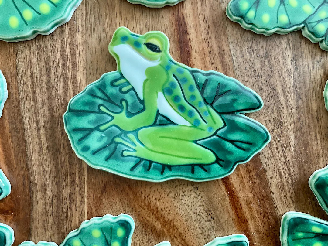 Handmade Ceramic Frog Mosaic Tile: Original Design Pond Wildlife Art for Crafting - Etsy | Etsy (US)