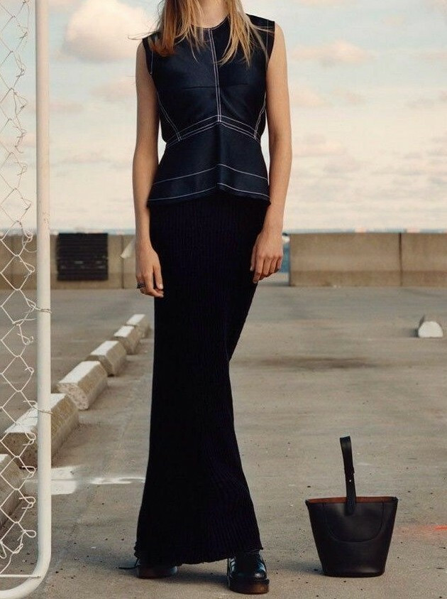 ZARA Studio Navy Blue Wool Long Maxi Dress Wool Size M L | eBay UK