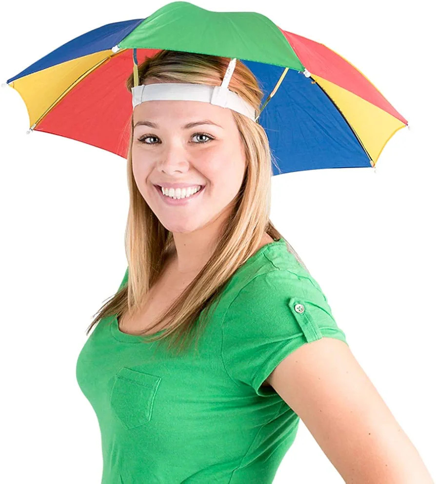 20-Inch Rainbow Umbrella Hats (2-Pack) Adjustable Hands-Free Sun Hats | Amazon (US)