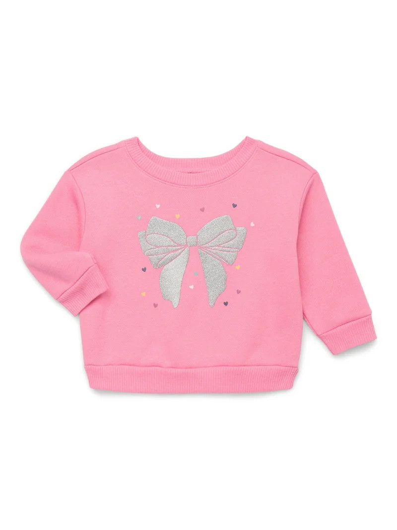 Garanimals Baby Girls Graphic Fleece Sweatshirt with Long Sleeves, Sizes 6-24 Months - Walmart.co... | Walmart (US)