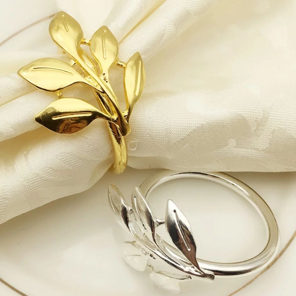 SPRING PARK Napkin Rings, Gold Leaf Napkin Holders Rings, Napkin Buckles for Wedding, Thanksgivin... | Walmart (US)