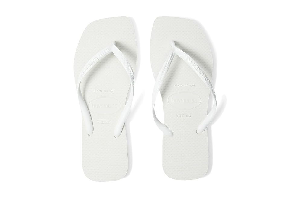 Havaianas Slim Square Flip Flop Sandal Women's Sandals White : EU 41-42 (US Men's 9-10 - Women's 11-12) M, Rubber | Zappos