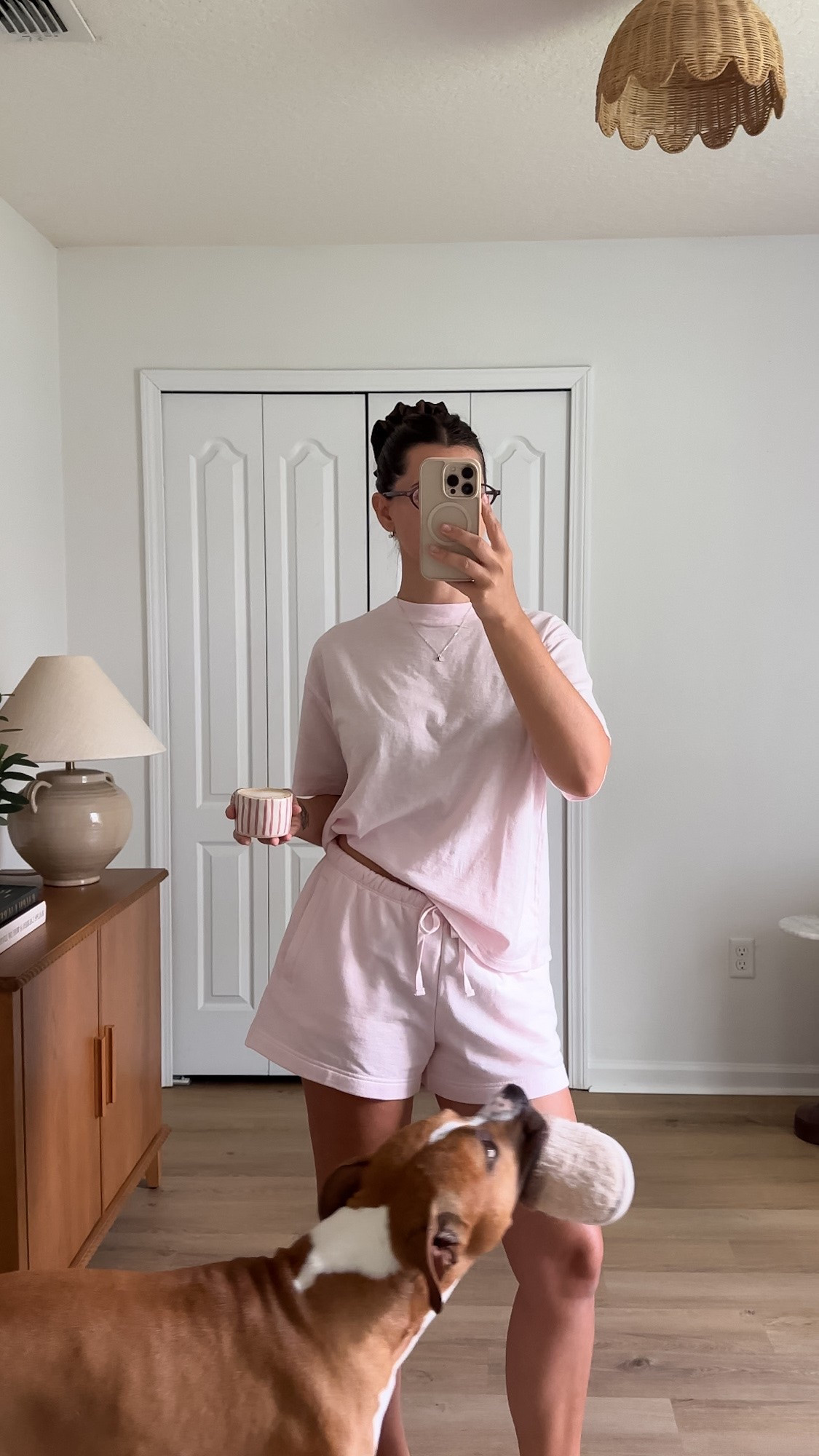 Cozy wfh outfit 👩🏻‍💻🌷 wearing size small shorts and tee

#LTKootd #LTKSeasonal