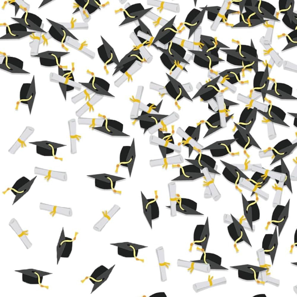 100PCS Graduation Cap Confetti Graduation Party Grad Cap Diploma Table Scatter Class of 2025 Scat... | Amazon (US)