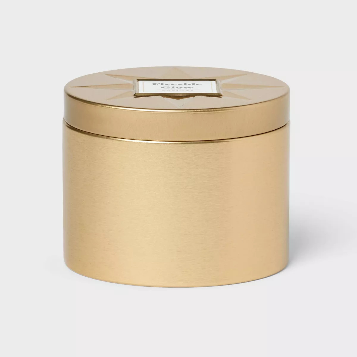 Lidded Metal Tin Candle Fireside Glow 6oz Gold - Threshold™ | Target