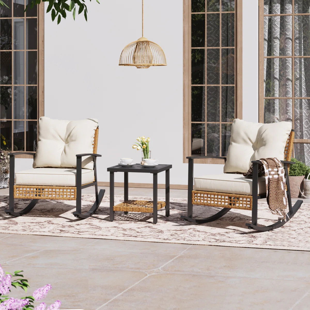 Aljaquan 2 - Person Patio Conversation Set with Cushions | Wayfair North America