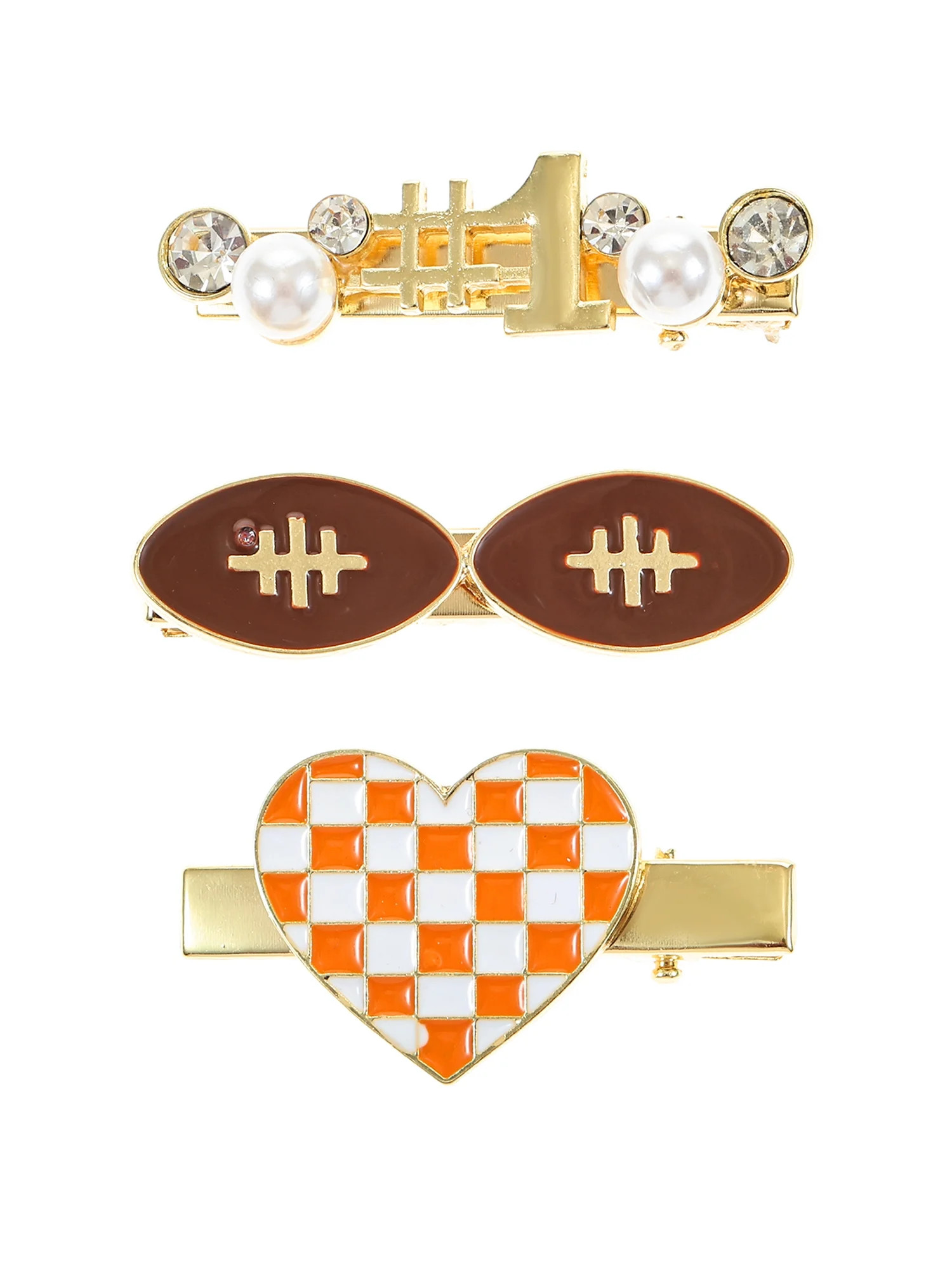 Packed Party Goldtone Go Team Hair Clip Set, Female, 3 Pieces | Walmart (US)