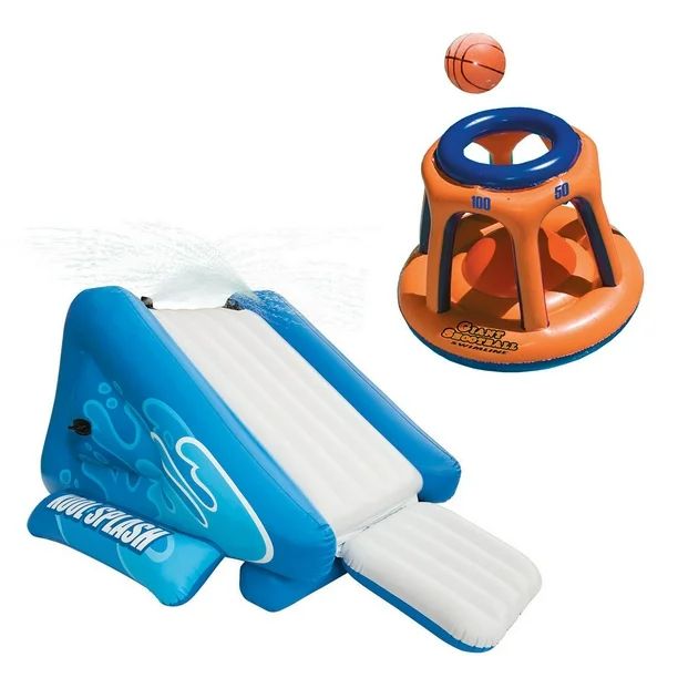 Intex Kool Splash Inflatable Swimming Pool Water Slide & Giant Basketball Hoop | Walmart (US)