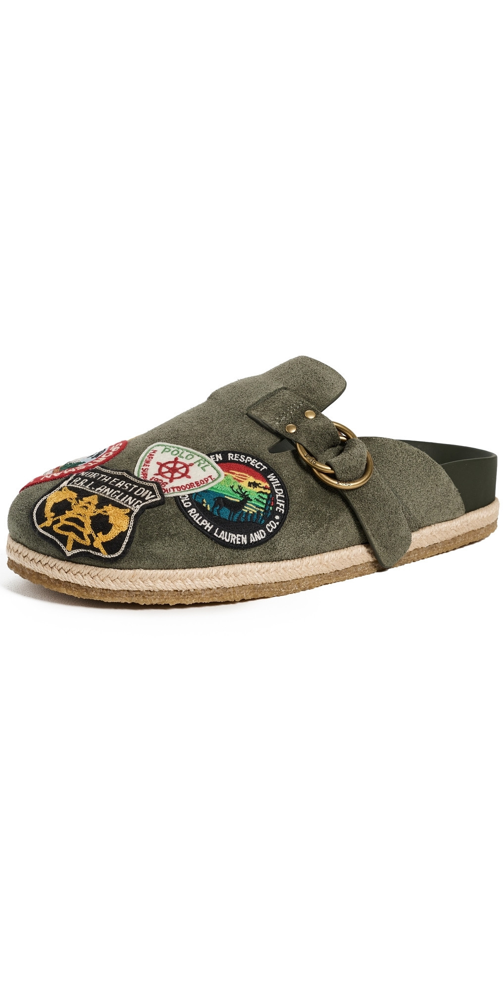 Polo Ralph Lauren Turbach Patch Clogs Estate Olive/Patches 8.5 | Shopbop