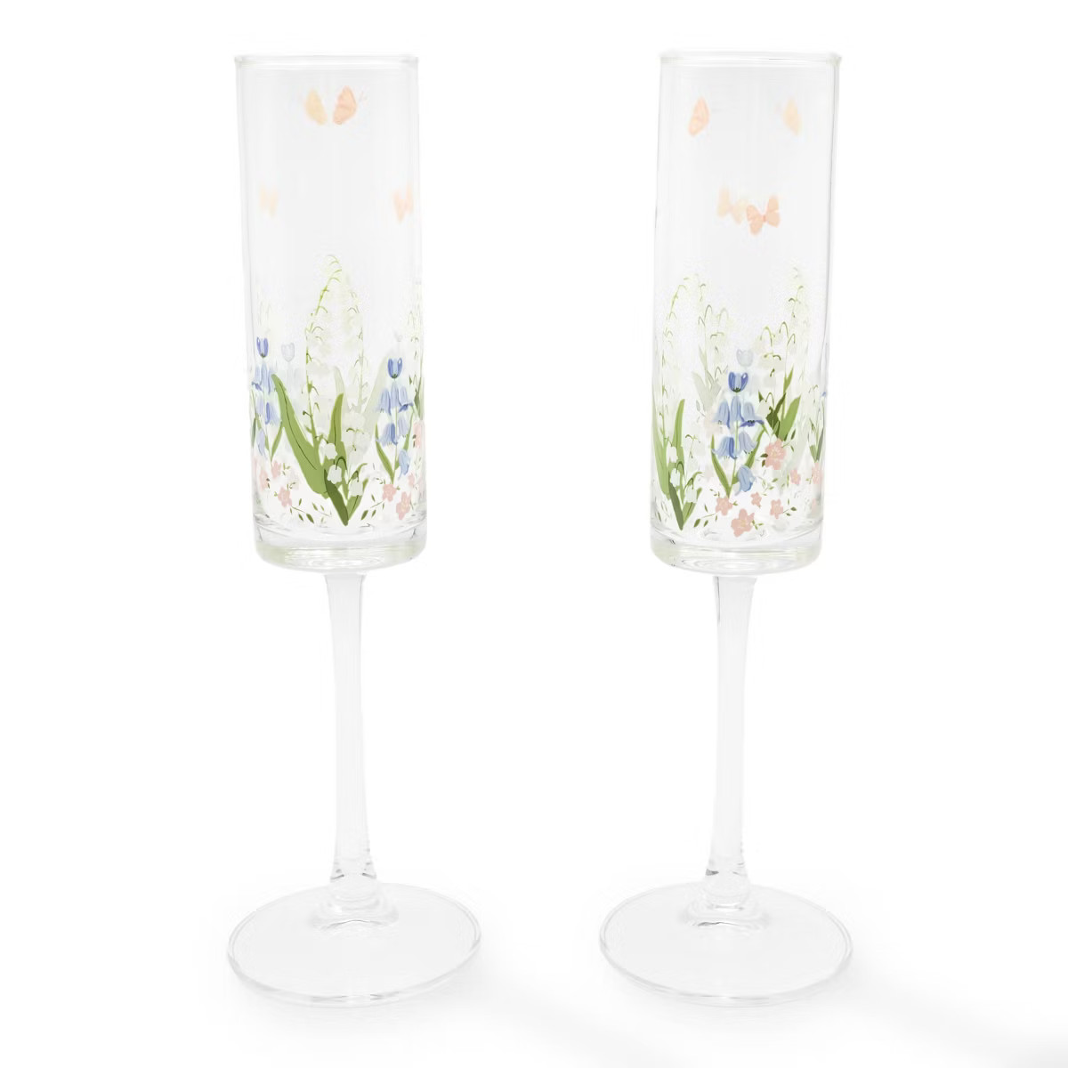 2pk 11oz Champagne Flutes Floral - Bullseye's Playground™ | Target
