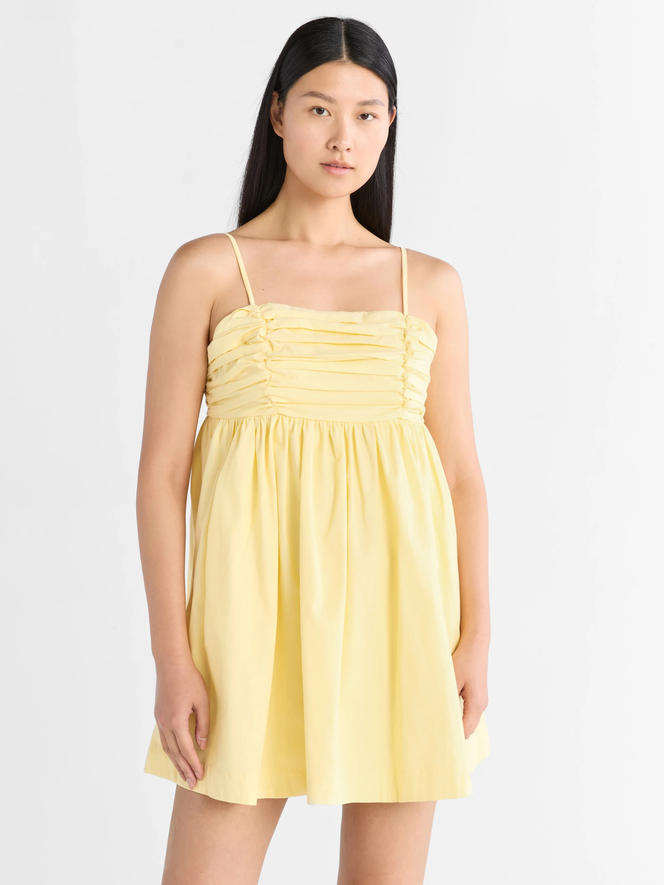 Free Assembly Women's Pleated Cotton Mini Dress, Sizes XS-XXXL | Walmart (US)