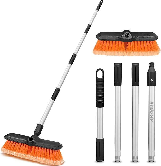 62" Car Wash Brush with Extension Pole, Car Wash 10” Dip Soft Brush, No Scratch Car Cleaning Br... | Amazon (US)