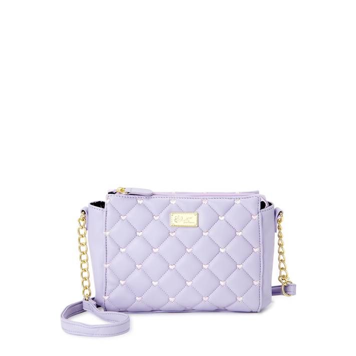 Luv Betsey by Betsey Johnson Women's Bonnie Lavender Quilted Crossbody Handbag | Walmart (US)