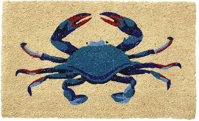 HF by LT Blue Crab 100% Coir Doormat, 18 x 30 inches, Naturally Durable, PVC-Backing, Sustainable | Amazon (US)