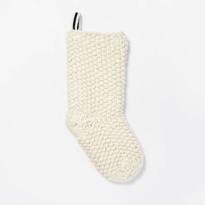 Cream Chunky Knit Stocking - Threshold&#8482; designed with Studio McGee | Target