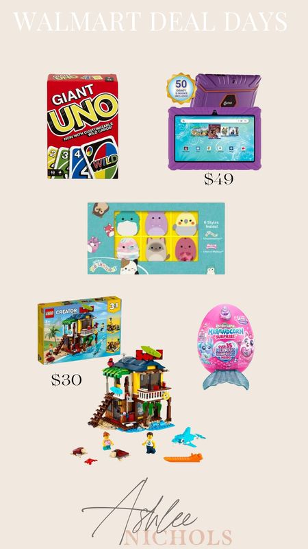 Walmart deal days! Lots of kids toys are on sale! 

Walmart deals, Walmart kids toys on sale,   Legos, uno, kids tablet, kids tech, gift guide for kids, Ashlee Nichols, kids presents 

#LTKstyletip #LTKkids #LTKsalealert