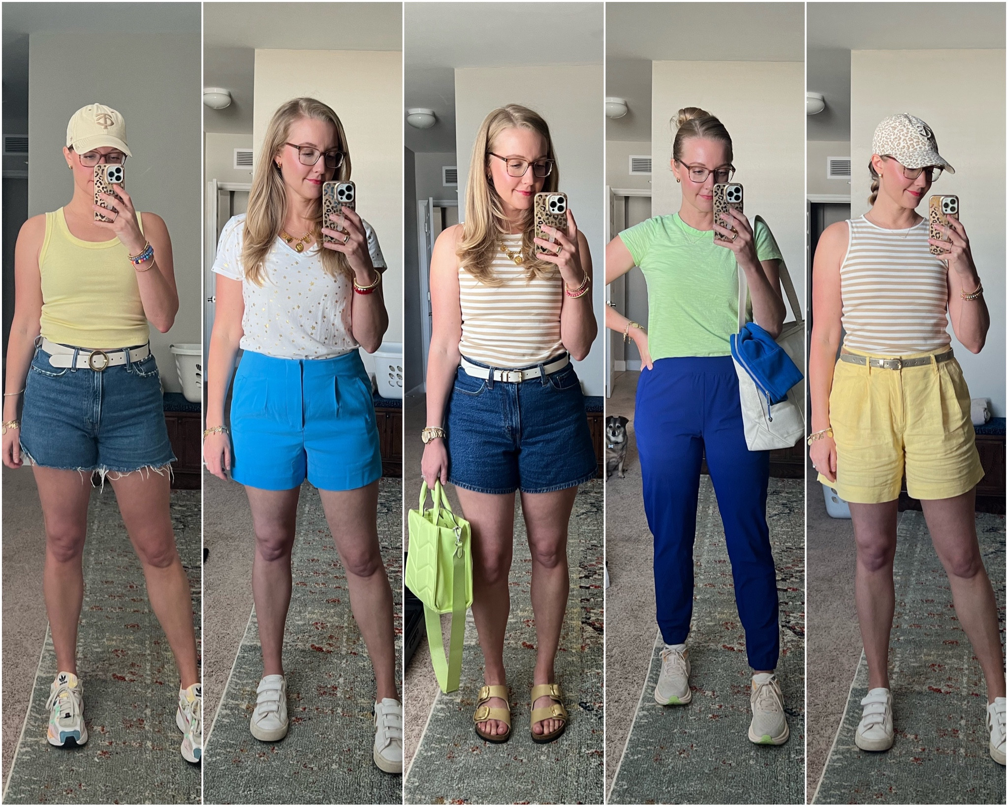 Outfits recently: some of my favorite shorts from Target & Abercrombie. Tanks, lululemon joggers, and belts. 

Some items are old - keeping and wearing items for years is a great way to practice sustainability 🙌🏼

#createdcolorful #createdcolorfulspring #hocspring #tcispring #pcaspring #lightspring #warmspring #truespring #brightspring #clearspring #paintboxspring #bluespring