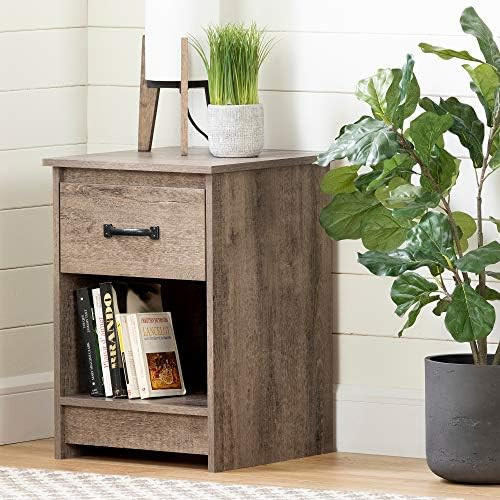 South Shore Tassio 1-Drawer Nightstand-Weathered Oak | Amazon (US)