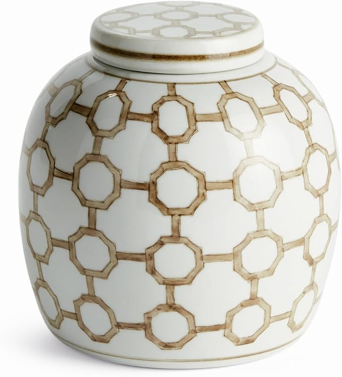 Napa Home & Garden Province Link Lidded Jar - Brown & White Chinoiserie Brown,White | Amazon (US)