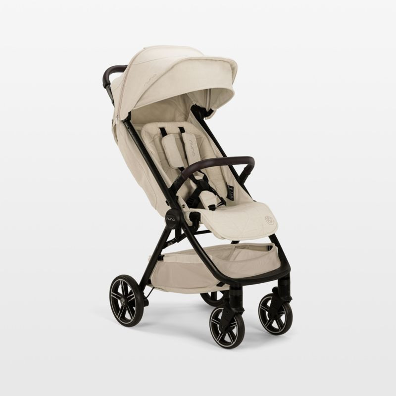 Nuna x BMW TRVL LX Mica Beige Compact Travel Baby Stroller | Crate & Kids | Crate & Barrel