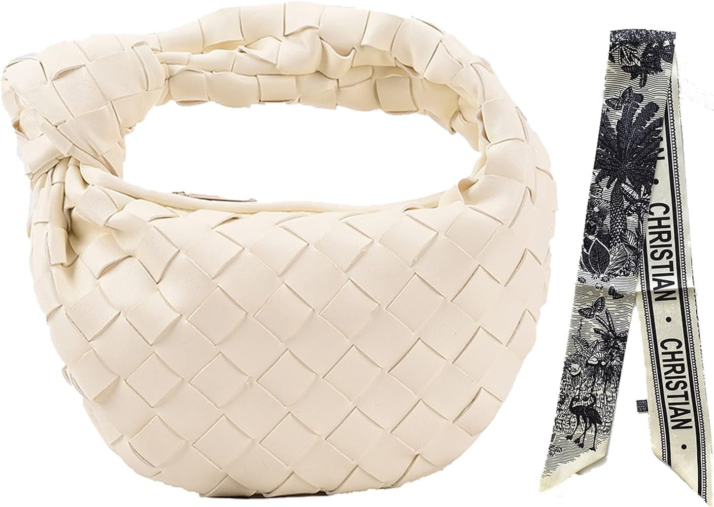 2022 Women Knotted Woven Handbag Pu Leather Dumpling Bags Fashion Designer Ladies Hobo Bag Summer Sh | Amazon (US)