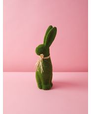 20in Flocking Bunny With Raffia Bow | HomeGoods