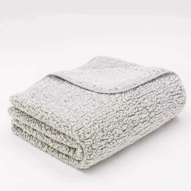 50"x60" Frosted Cozy Faux Shearling Throw Blanket - freshmint | Target