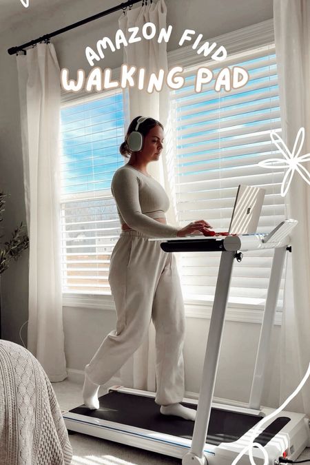 New to me from Amazon! This walking pad has an acrylic desk attached, can go up to 7.5mph, and can fit under the bed!! 

#LTKfitness