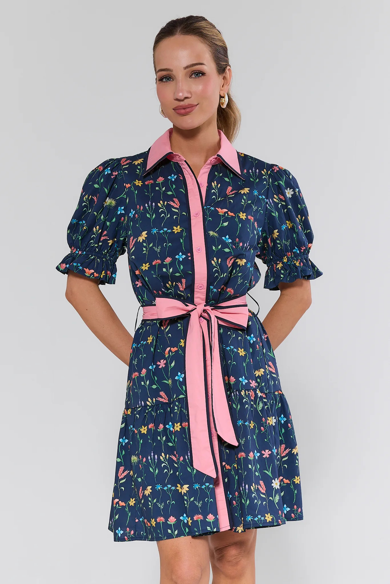 Luna Floral Button Up Short Dress | Avara