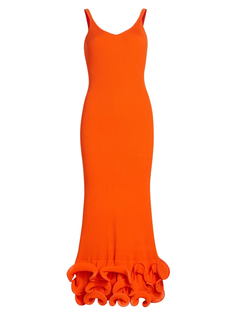 Shop Amur Dray Rib-Knit Midi-Dress | Saks Fifth Avenue | Saks Fifth Avenue