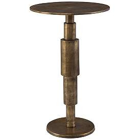 Uttermost Descend 14" Wide Antique Gold Round Accent Table | Lamps Plus