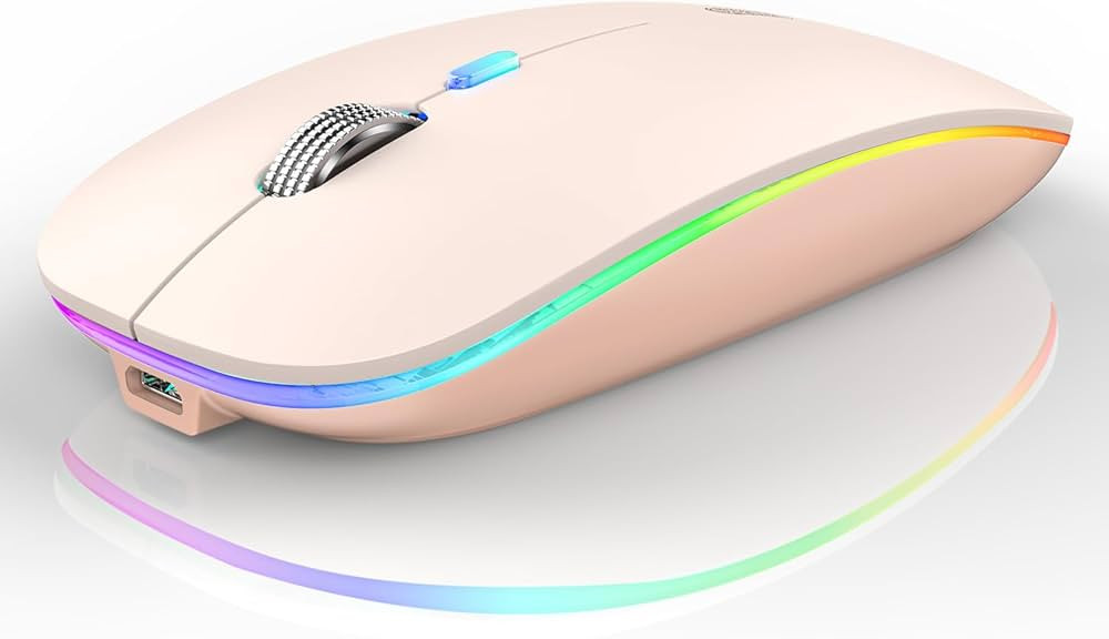 Uiosmuph LED Wireless Mouse, G12 Slim Rechargeable Silent Mouse, 2.4G Portable Optical Computer M... | Amazon (US)