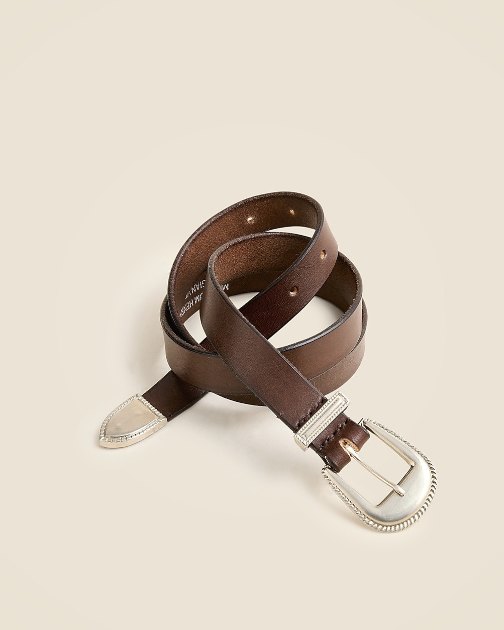 Maximum Henry X J.Crew leather western belt with brass buckle | J. Crew US
