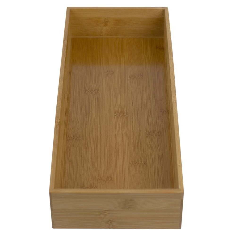 HDS TRADING CORP. 2.5 in. H x 6 in. W x 15 in. D Natural Bamboo Drawer Organizer, Brown/tan | The Home Depot