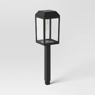 Solar Pathway Light with 4-Sided Vintage Bulb Black - Threshold™ | Target