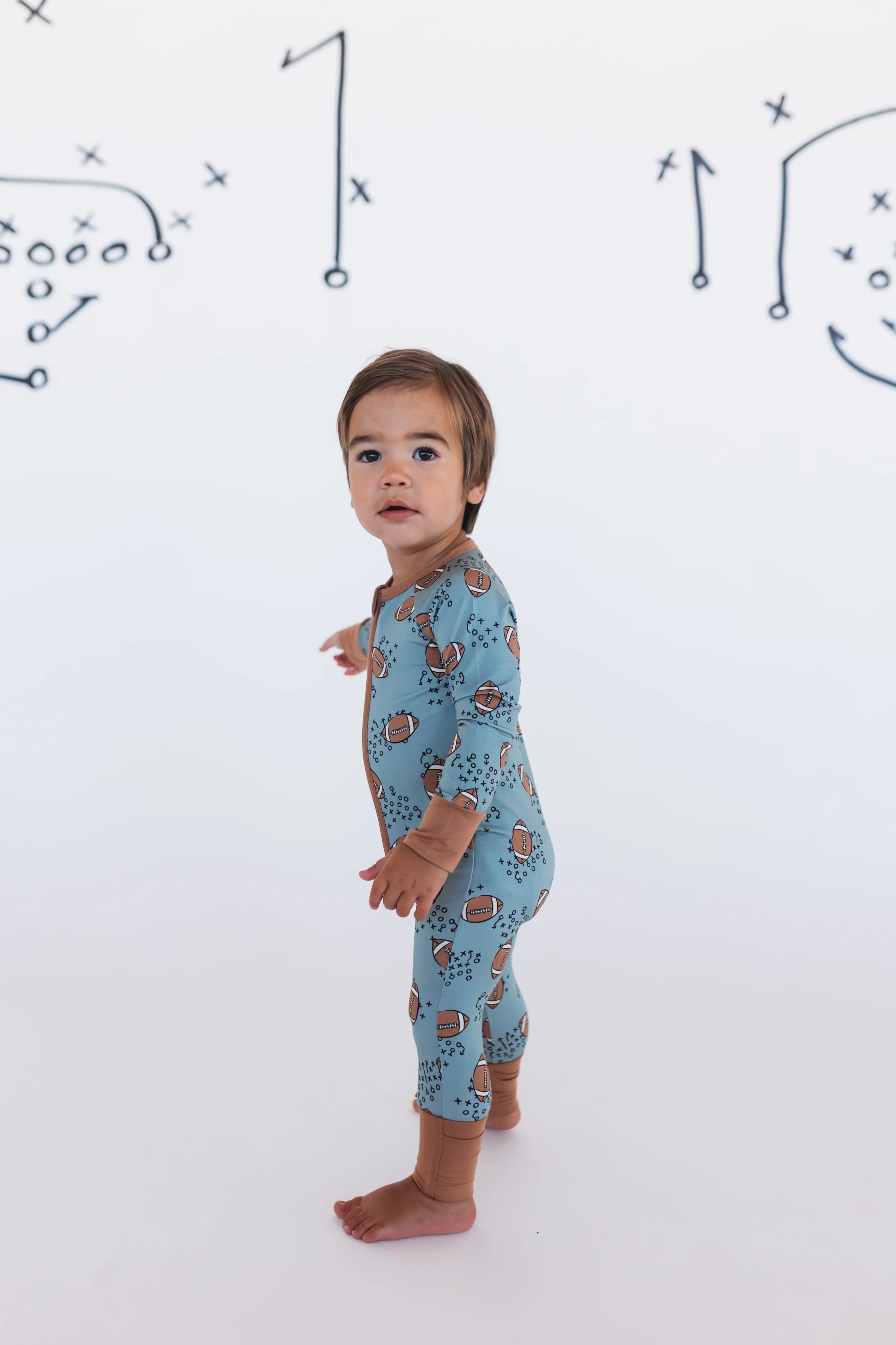 Green Football Zipper Romper | In My Jammers