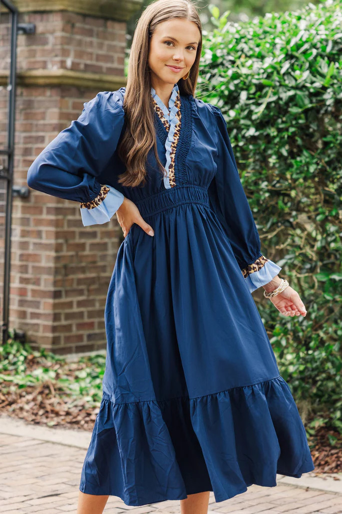 Inner Beauty Shines Navy Midi Dress | The Mint Julep Boutique