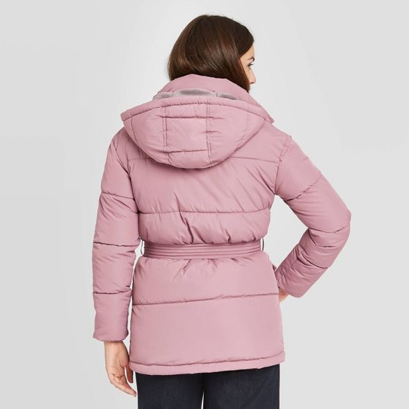 Women's Belted Mid Length Puffer Jacket - A New Day™ | Target