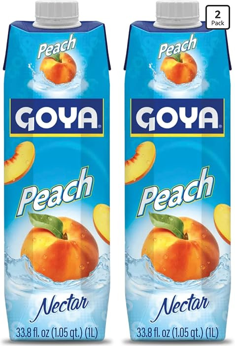 Goya Peach Nectar Juice, Juicy Tropical Drink, Tropical, Pack of 2, 33.8 oz | Amazon (US)