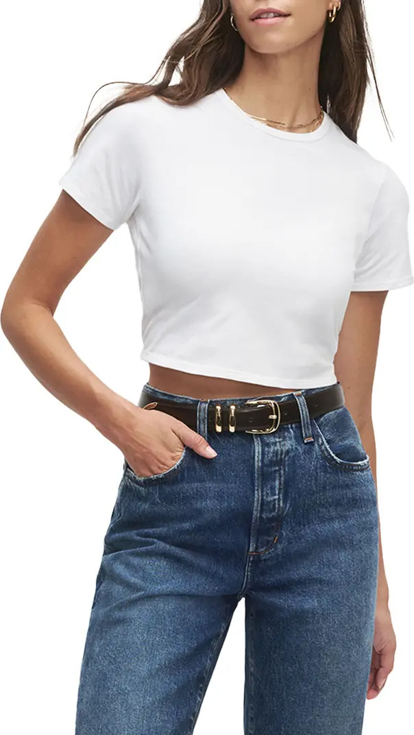 The Laura Stretch Cotton Crop T-Shirt | Nordstrom