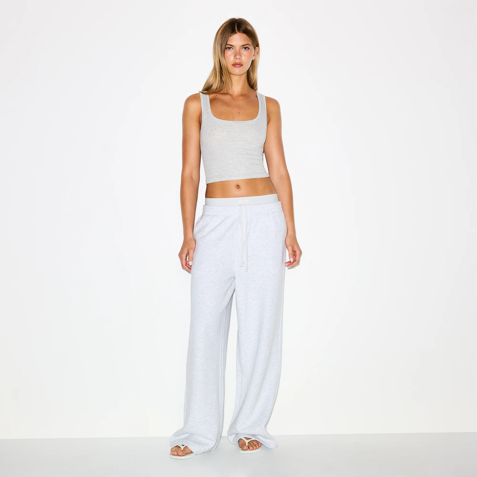 SKIMS Oversized Double Waistband Pants | Grey | 3XL | Cotton Fleece | SKIMS (US)
