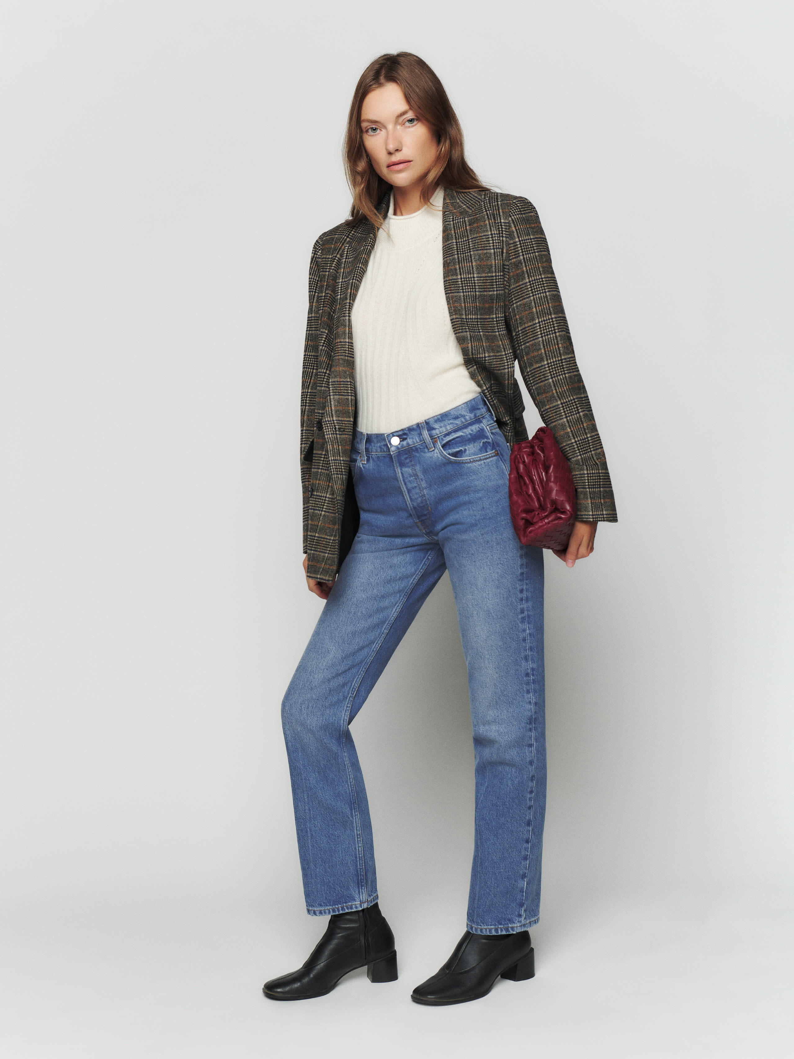 Cynthia Mid Rise Straight Jeans | Reformation (Global)