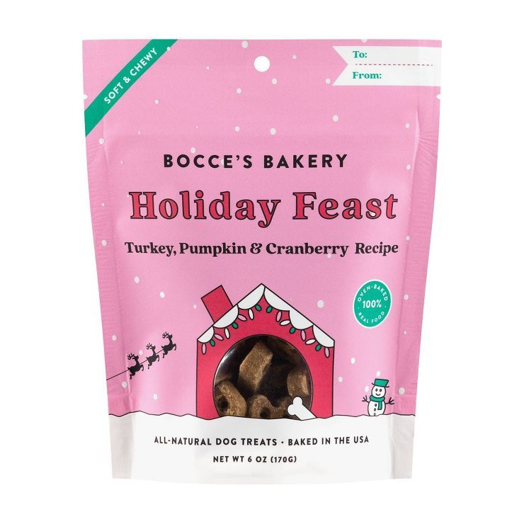 Bocce's Bakery Bocce Holiday Feast with Turkey, Cranberry and Pumpkin Flavor Dog Treats - 6oz | Target