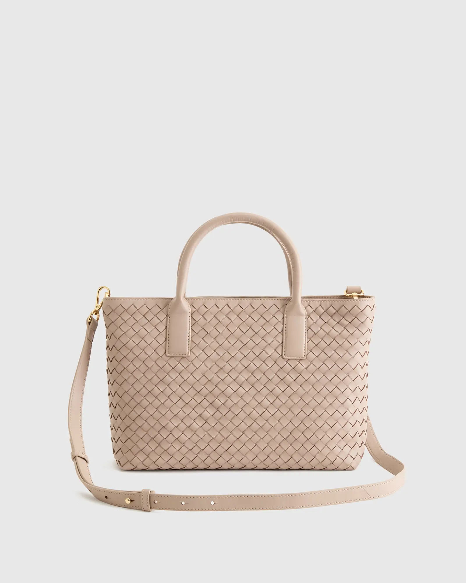 Italian Leather Handwoven Crossbody Tote | Quince
