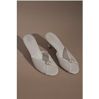 Reena Pearl Mesh Mule - Ivory I MESHKI I Size 40 | MESHKI US