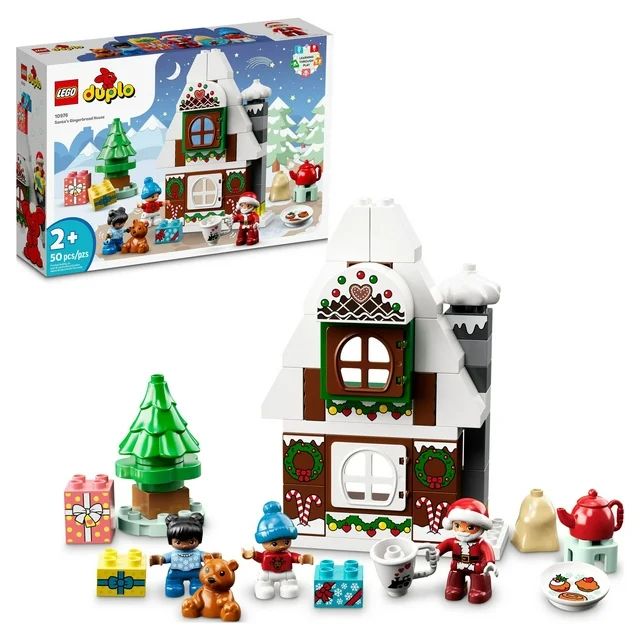 LEGO DUPLO Santa's Gingerbread House 10976 Toy with Santa Claus Figure, Christmas Present, Stocki... | Walmart (US)