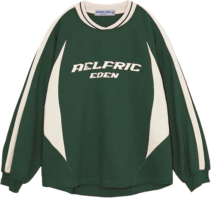 Aelfric Eden Oversized Crewneck Sweatshirts for Women Red Vintage Graphic Pullover Streetwear Lon... | Amazon (US)