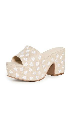 Larroude Women's Miso Platform Sandals, Raw, Floral, Tan, 9.5 Medium US | Amazon (US)
